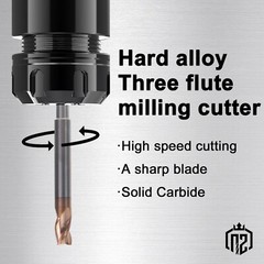 2 PCS 5/16″ 3 Flute Carbide 1/4″ Shank 4″ Overall Long End Mills – ALCrN Coated