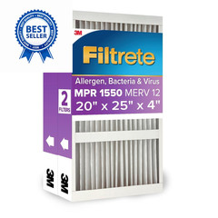 Filtrete 20x25x4 Air Filter MERV 12, MPR 1550 Certified Asthma 20x25x4, White