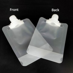 Multi-Size Translucent Matte Mylar Stand up Bottle Shape Spout Pouches w/ Funnel
