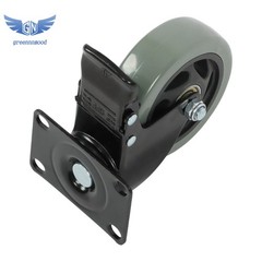 4Pcs Heavy Duty Polyurethane Casters 360 Rotation 4-Inch WIth Brake Grey Durable