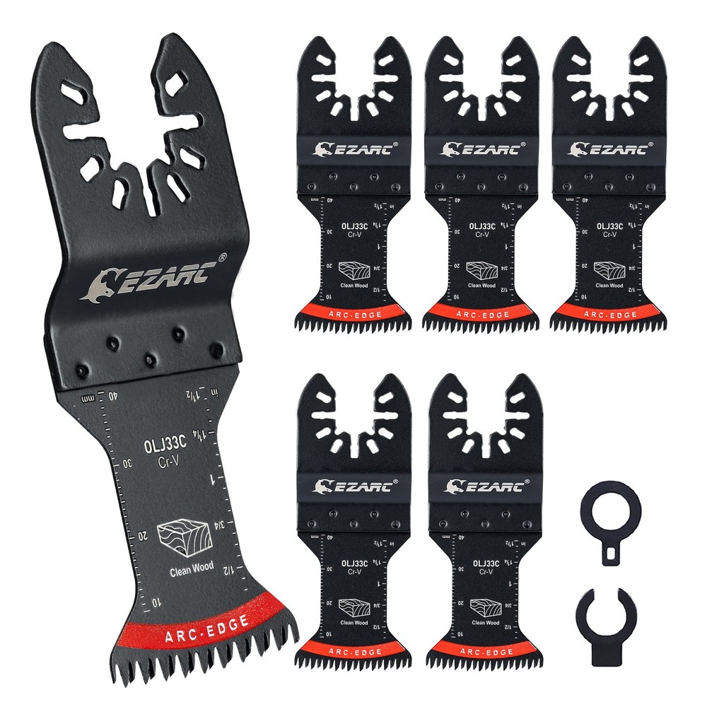 EZARC Japanese Tooth Oscillating Saw Blade, 5 PCS Arc Edge Cr-V, Black