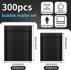 300 Pcs Bubble Mailers Padded Envelopes 4 X 8 Inches and 6 X 10 Inches Bubble En