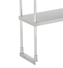 12″W x 36″D x 32″H Stainless Steel Double Deck Overshelf For Work Prep Tables