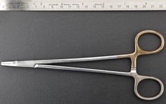 V Mueller SU16062 Vital Mayo-Hegar Needle Holder, Serrated, TC, Straight, 7-7/8″