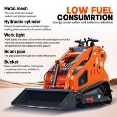 Mini Skid Steer 22HP Twin cylinder Tracked Loader with Attachment Rotarydri