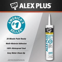 DAP Alex Plus White Acrylic Latex Silicone Caulk 10.1oz Interior Exterior
