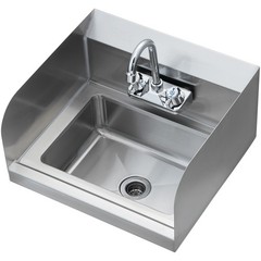 VEVOR Wall Mount Hand Wash Sink 17″x 15″ Stainless Steel w/ Faucet & Splash NSF