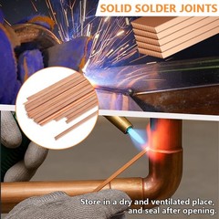 10 pcs Brazing Rods BCuP-5 15% Silver Solder Phos Copper Brazing Alloy Flat