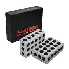 1 Pair 2-4-6 Blocks 23 Holes Matched Ultra Precision .0002″ Machinist 246 Jig