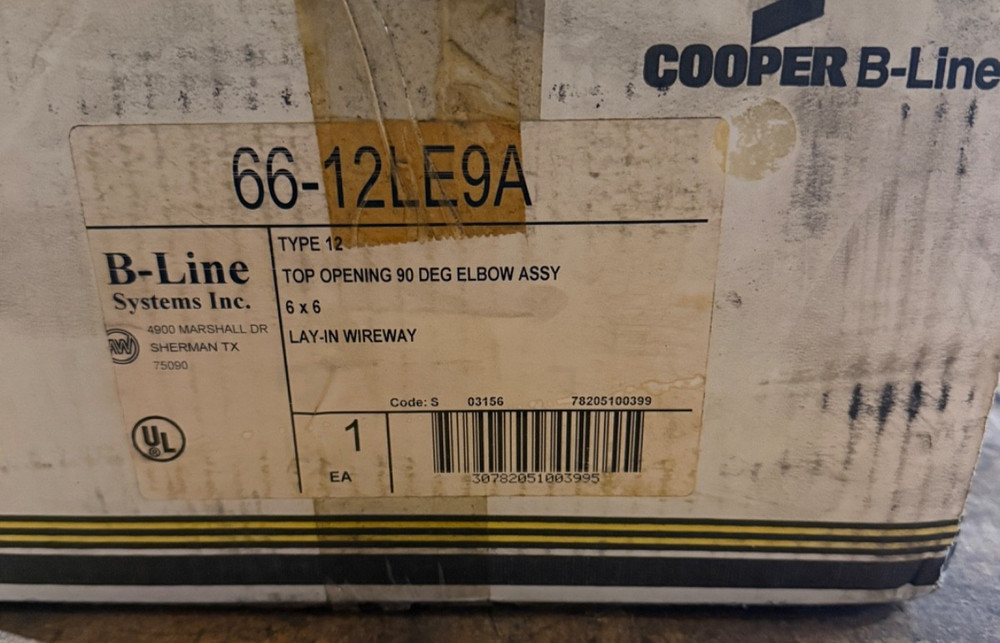 COOPER B-LINE SYSTEMS 66-12LE9A 6612LE9A (NEW)