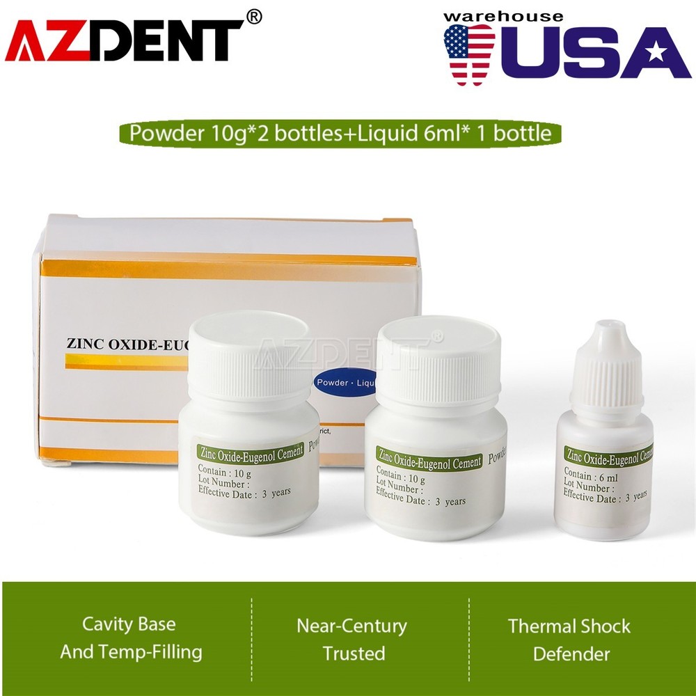 Dental Zinc Oxide Eugenol Powder Liquid Set for Primary Temporary Cement