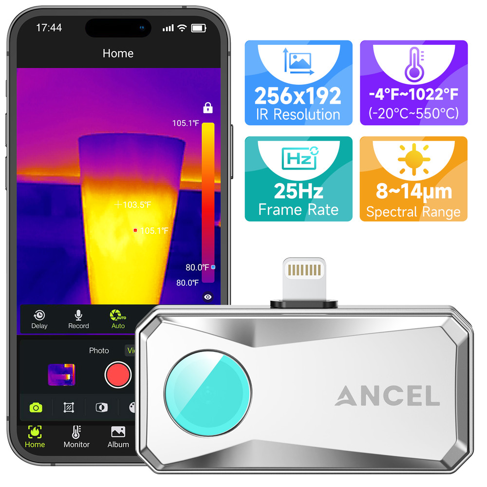 ANCEL IR101 256X192 25Hz Thermal Imaging Camera for IOS USB New Pro-Grade