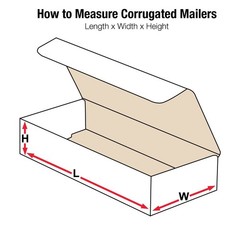 BOX USA Mailer Boxes Medium 12″L x 4″W x 2″H 50-Pack – Corrugated Cardboard Box