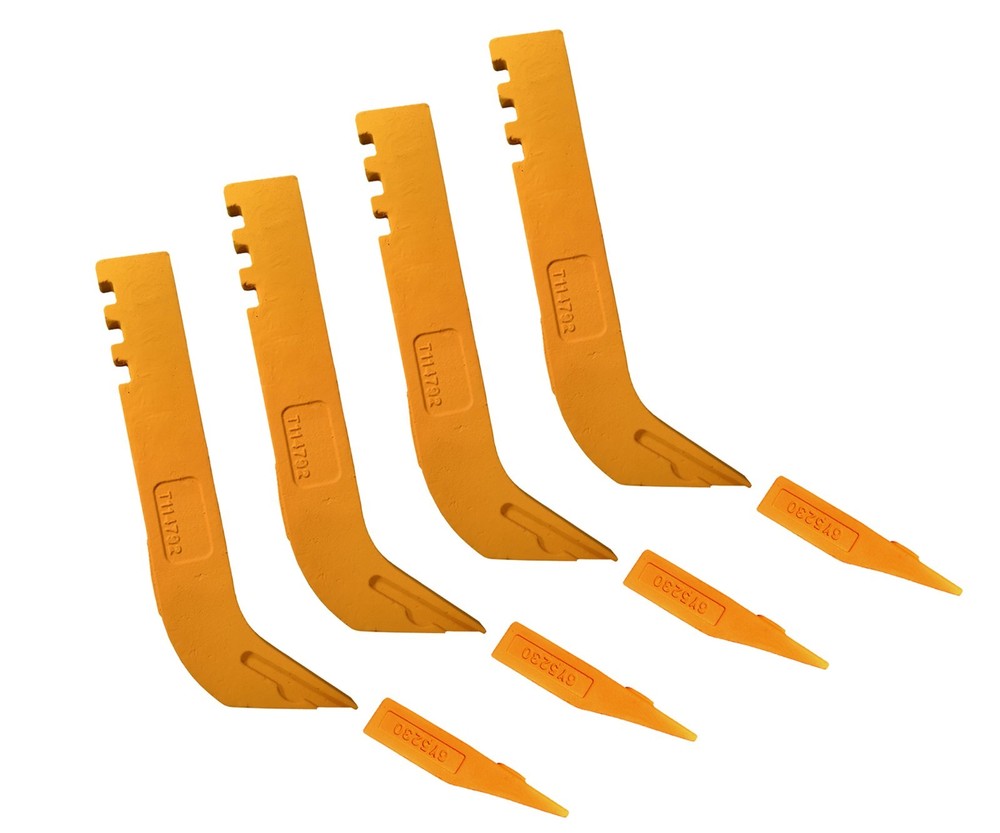 4 Scarifier Shanks & Tips, Fits Many John Deere Motor Graders- T114792, T6Y5230