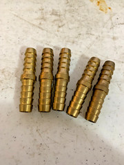 1/4 In. Barb X 1/4 In. Barb Male to Male Barbed Coupler NEW (5) each