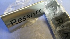 6 – Update International RES-5/SS Reserved Table Sign – Black Lettering 2″ x 4-3