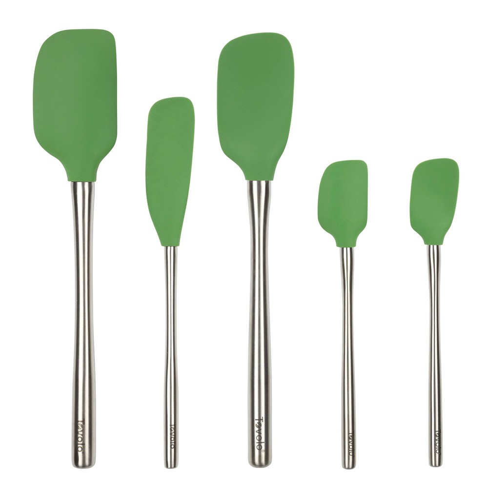 Tovolo Flex-Core Stainless Steel Handled Spatula Set of 5 for Meal Prep, Cooking