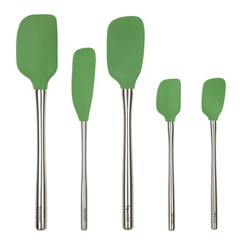 Tovolo Flex-Core Stainless Steel Handled Spatula Set of 5 for Meal Prep, Cooking