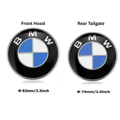 BMW Hood & Trunk Emblem Badge 74mm 82mm Logo Front Rear Replacement E30 E36 E46