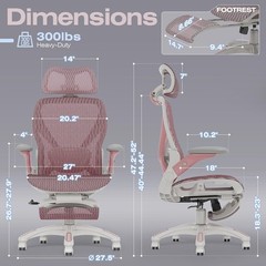 ELABEST X100 Ergonomic Mesh Office Chair with Footrest
