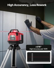 VEVOR 2650ft Rotary Laser Level Kit Self Leveling Red Line 0.06 in/100 ft