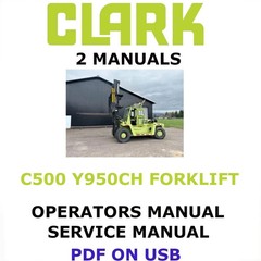 CLARK C500 Y950CH FORKLIFT OPERATORS SERVICE REPAIR SHOP MANUAL PDF ON USB