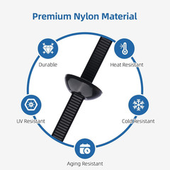 100 Pcs Nylon Universal Cable Tie Buckle for Car – Self-Locking and Easy Install