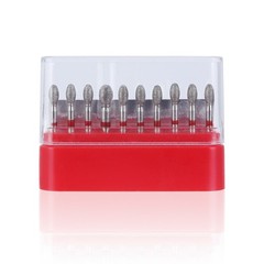 10Pcs AZDENT Dental Carbide Burs FG557Cross Cut Cylinder Fissure for Handpiece