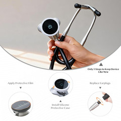 EKO CORE 500 Stethoscope Protection Kit: Covers, Tips, and Films Included