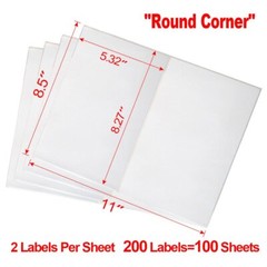 200-20000 8.5×5.5 Shipping Labels Half Sheet Self Adhesive Round Corner Laser US
