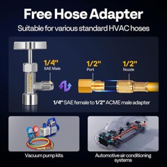 R134a Self Sealing Can Tap Openerer w/ Tank Adapter for 1/4″ & 1/2″ AC Charging