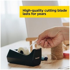 Scotch Desktop Tape Dispenser, Black, 2.7 in. x 2.7 in. x 6.4 in., 1 Tape Dispen