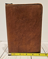 VTG Franklin Covey Brown Full-Grain Leather 2-Zipper Wallet Binder – RARE