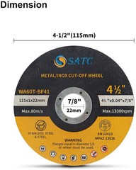 10 Pack Metal & Stainless Steel Cut Off Wheels 4-1/2″ Angle Grinder Cutting Disc