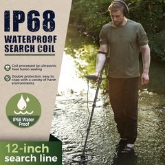 Professional Metal Detector for Adults,12″ IP68 Waterproof Search Coil with L…