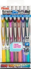 Pentel EnerGel RTX True Colors United (0.7mm) Medium Line, Assorted Ink NEW