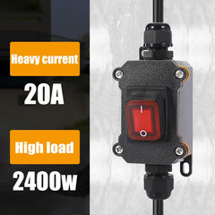 Waterproof Inline Cord Switch,Dpst AC 20A-125V,16A-250V on off Toggle Switch wit