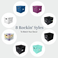 Vinyl Record Storage Box – 12″ – 1 Pack- Crate Holds up – 1 Pack, Black