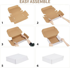 100 Pack 7X5X1 Small Shipping Boxes White Corrugated Cardboard Mailer Box