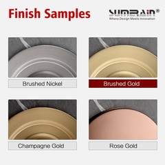 sumerain Wall Mount Tub Faucet Brushed Brass with Waterfall