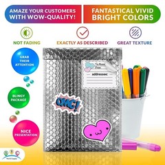 250 Metallic Bubble Mailers 6.5×10.5 DVD Size Silver Padded Envelopes
