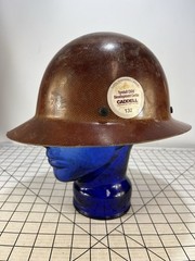 Vintage MSA Skullgard Hard Hat Full Brim Phenolic Resin Fiberglass Safety Helmet