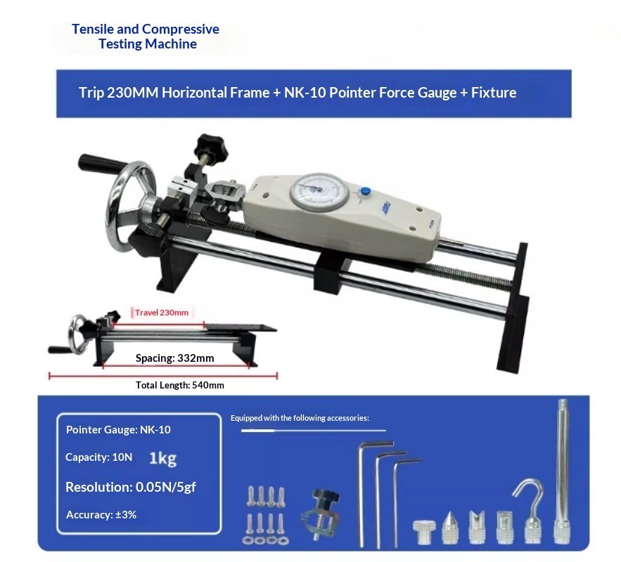 Horizontal Hand-Crank Tensile Tester Base Test Stand Laboratory Testing Machine