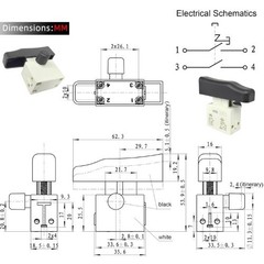 HY15C Lock On Push Button Switch Screw Terminals 18A 125V 12A 250V Bauer Rotary