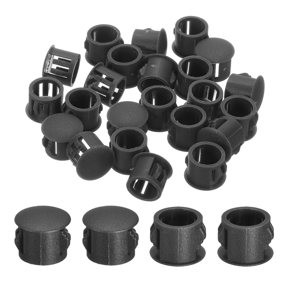 28Pcs 11mm(7/16″) Flush Type Panel Round Snap in Fastener, Black