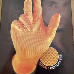 Grippaz Tough&Durable Non Slip Gloves Sz8/ Med Nitrile Disposable 50pcs Fish NEW