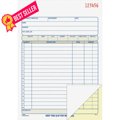 Adams Sales Order Book, 2-Part, 5-9/16 x 8-7/16 Inches, White/Canary