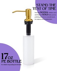 Soap Dispenser for Kitchen Sink Brushed Gold, Built in Stainless Steel Kitchen