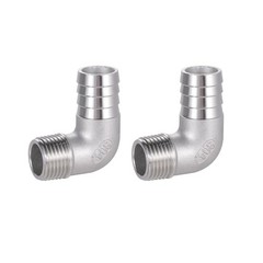 304 Stainless Steel Hose Barb Fitting 5/8 Hose Barb To 1/2 Npt Male 90 Degree