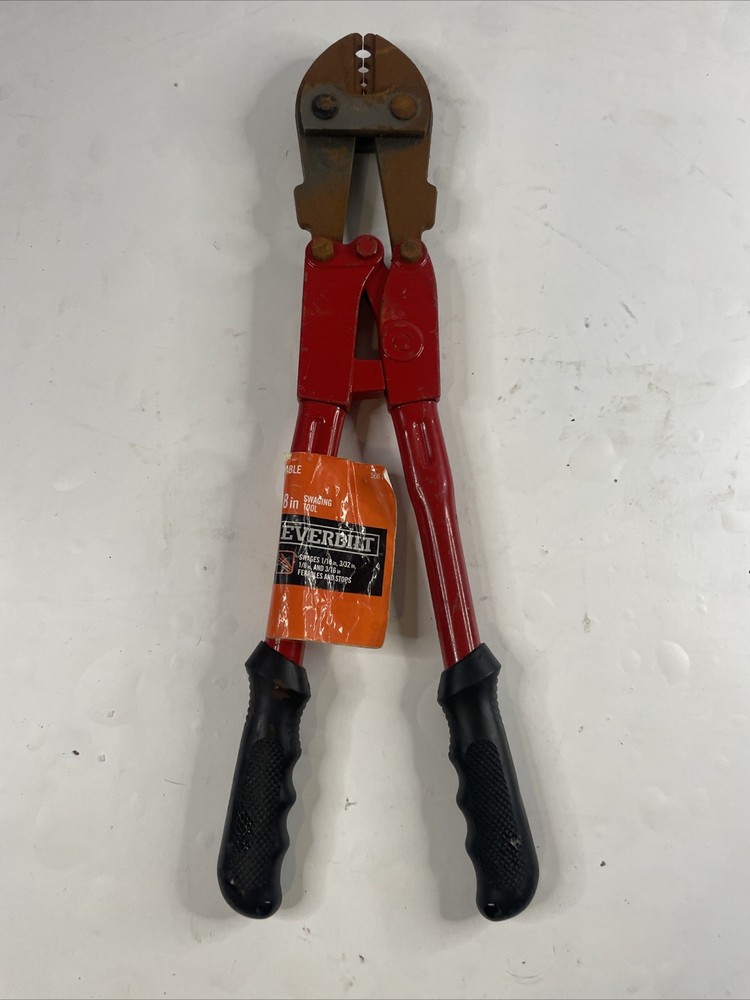 Everbilt 18 in. Swaging Tool 566 745 Swages 1/16”, 3/32”, 1/8”, & 3/16” New